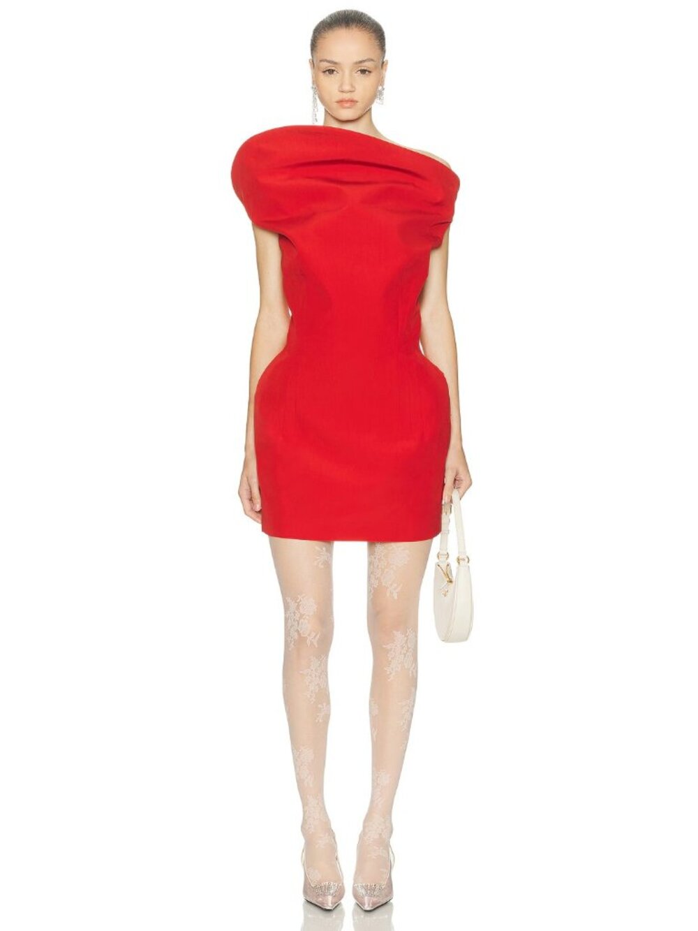 Magda Butrym Sculptural Mini Dress in Red